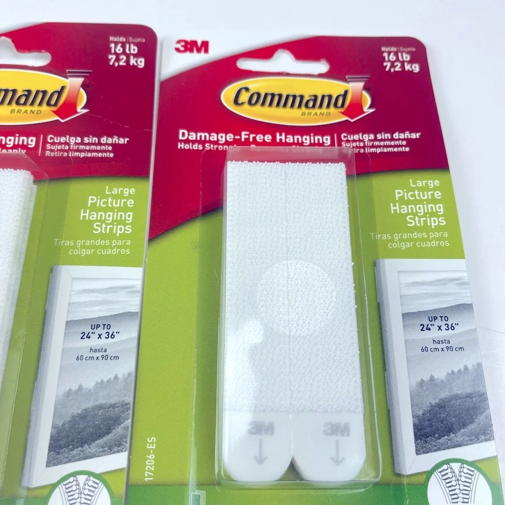 3M Command Brand 2 Packs Damage-Free Large Picture Hanging Strips